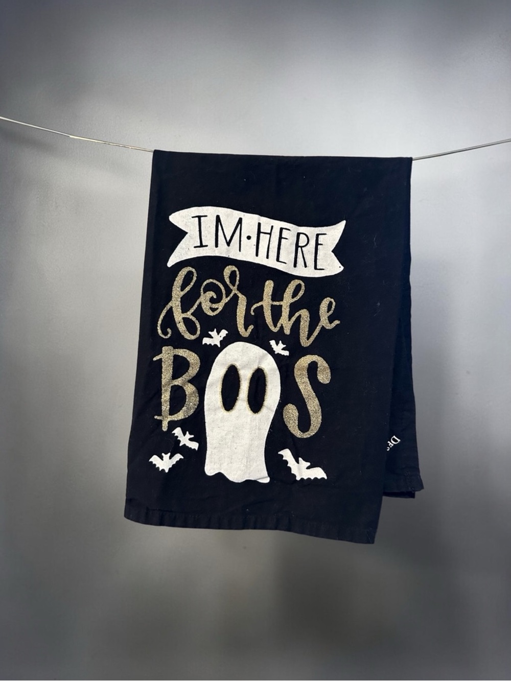 Designs by Kathy Halloween 'I'm Here for the Boos' Black Kitchen Towel
